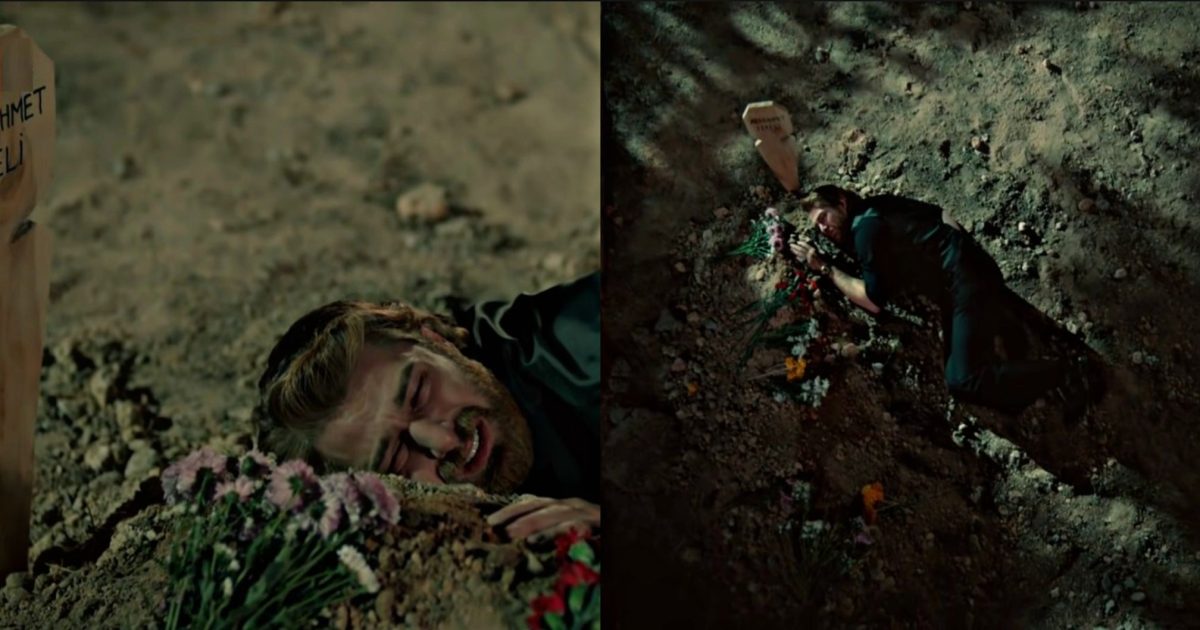 Terra Amara Icredibile scena: Passa la notte, abbracciando la sua tomba, in cimitero