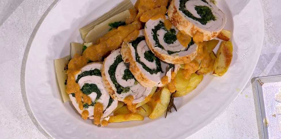 “É sempre mezzogiorno” ricetta di oggi 30 Gennaio 2024: arrosto di tacchino con cardi e patate di Fabio Potenzano