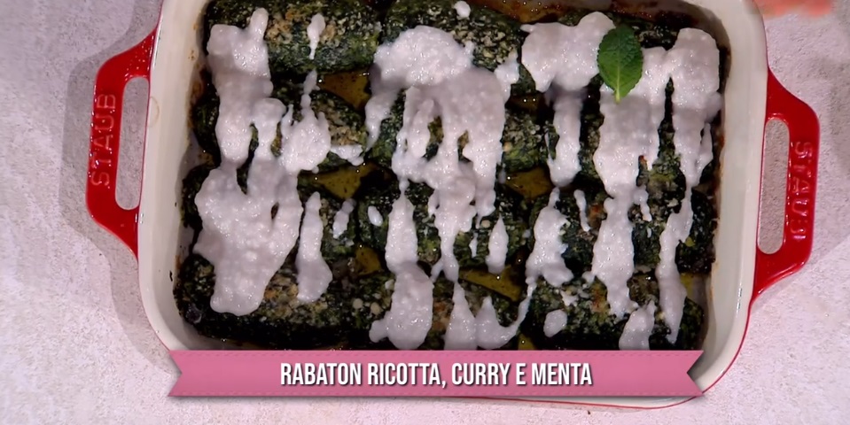 “É sempre mezzogiorno” ricetta di oggi 19 Gennaio 2024: rabaton ricotta curry e menta di gemelli Billi