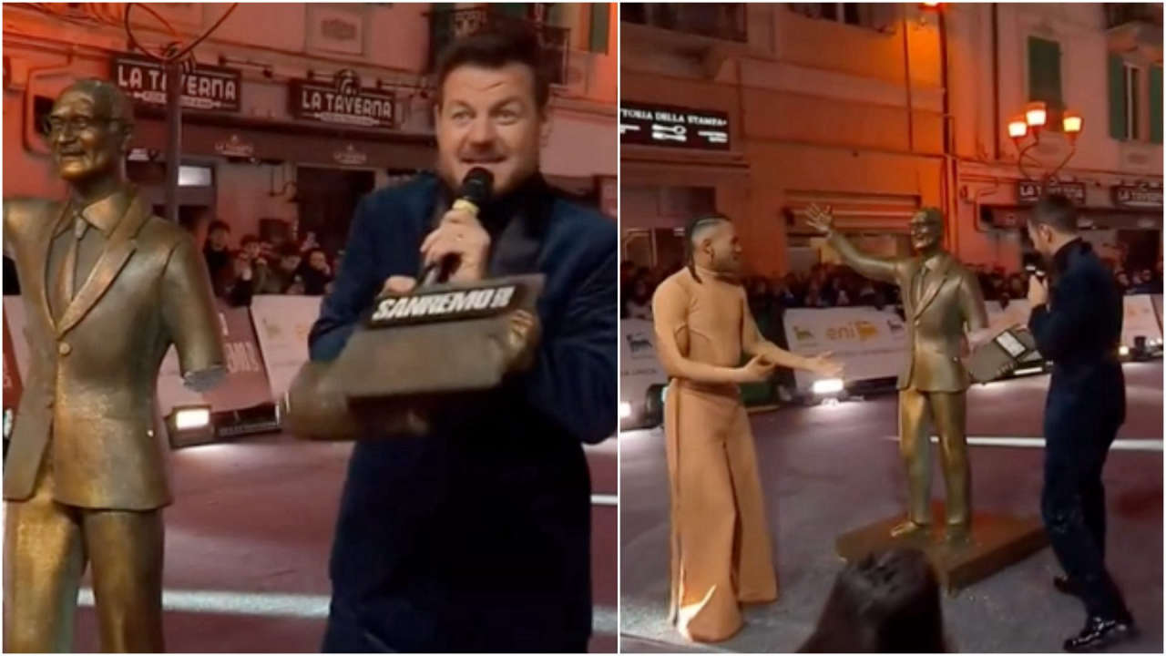 DopoFestival: Alessandro Cattelan e Gaia scatenati mentre la statua di Carlo Conti perde un braccio, e il video esplode sui social!