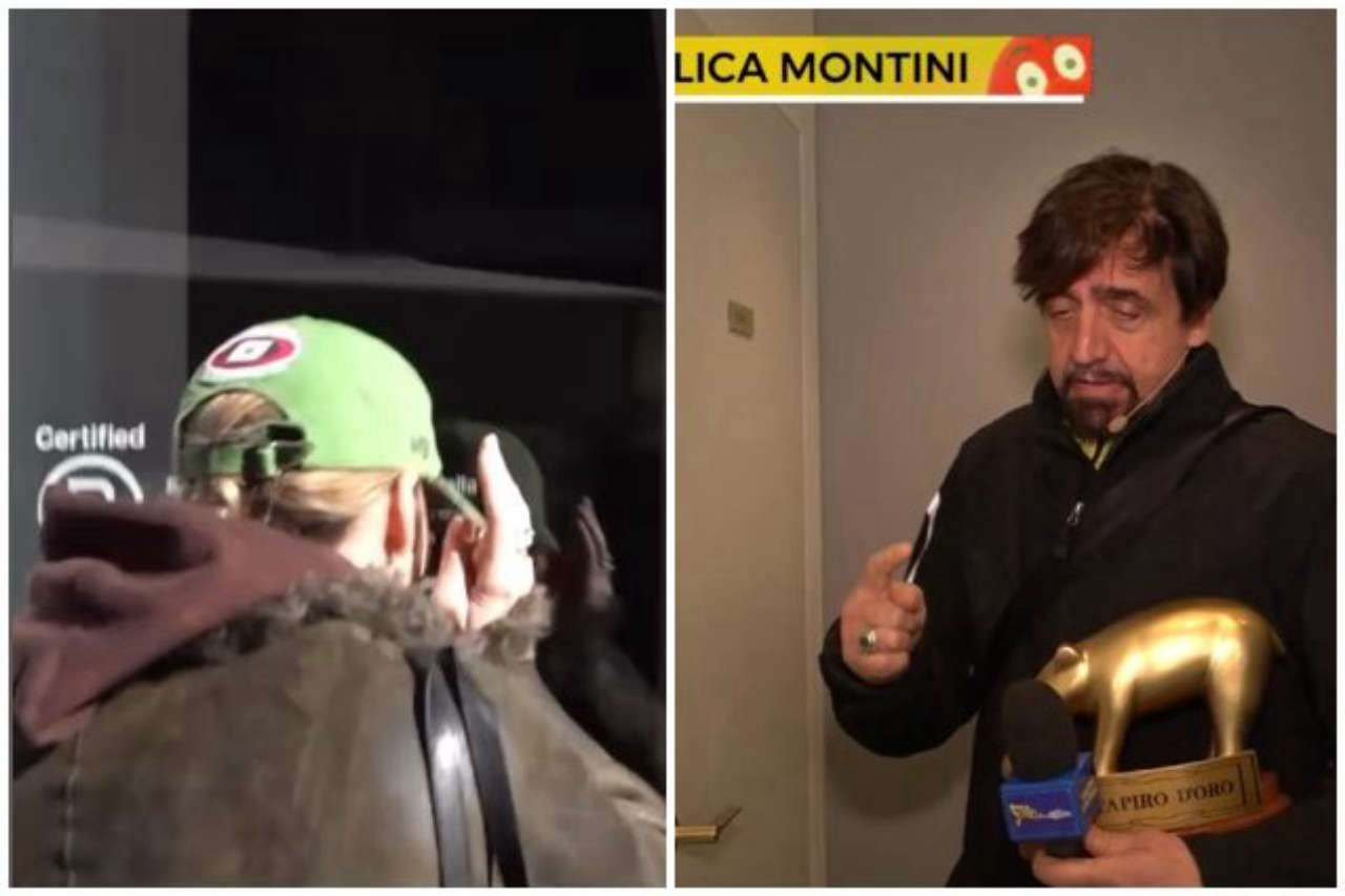 Striscia la Notizia: Angelica Montini fugge nel bagno mentre Staffelli incalza su Fedez e il Tapiro d’Oro.