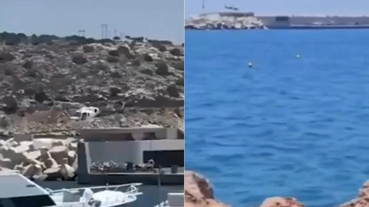 Elicottero precipita nel porto di Voulíagmeni: il panico tra le barche e i soccorsi in azione