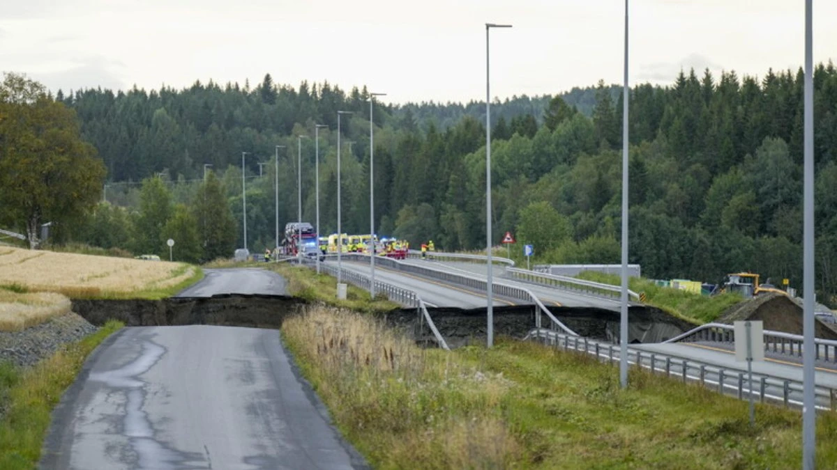 Voragine Sulla E6 a Levanger: emergenza con feriti e traffico ferroviario in tilt