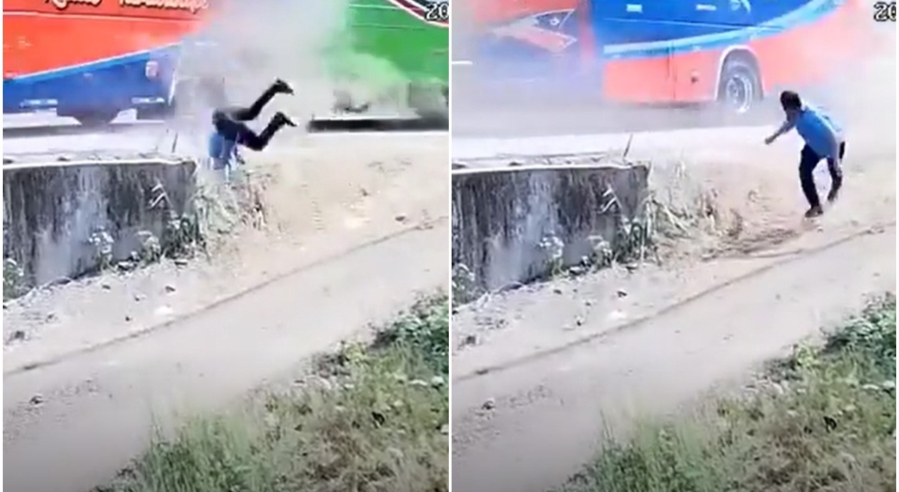 Incidente tra Autobus a Portoviejo: Passeggero Eroe Salva la Vita in Ultimo Momento