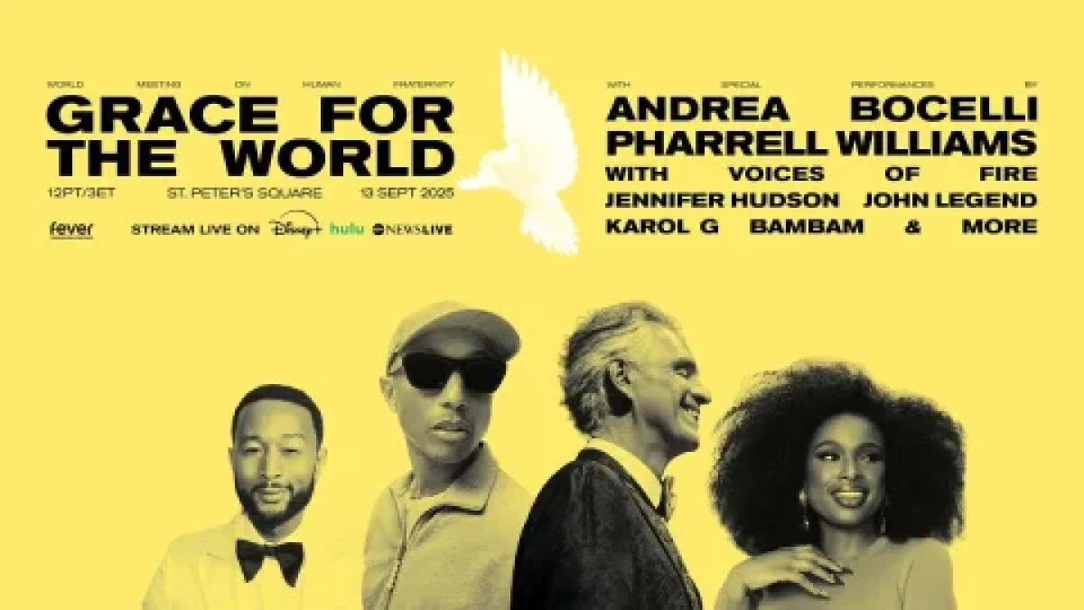 Concerto per la Pace Grace for the World in Piazza San Pietro con Andrea Bocelli e Pharrell Williams