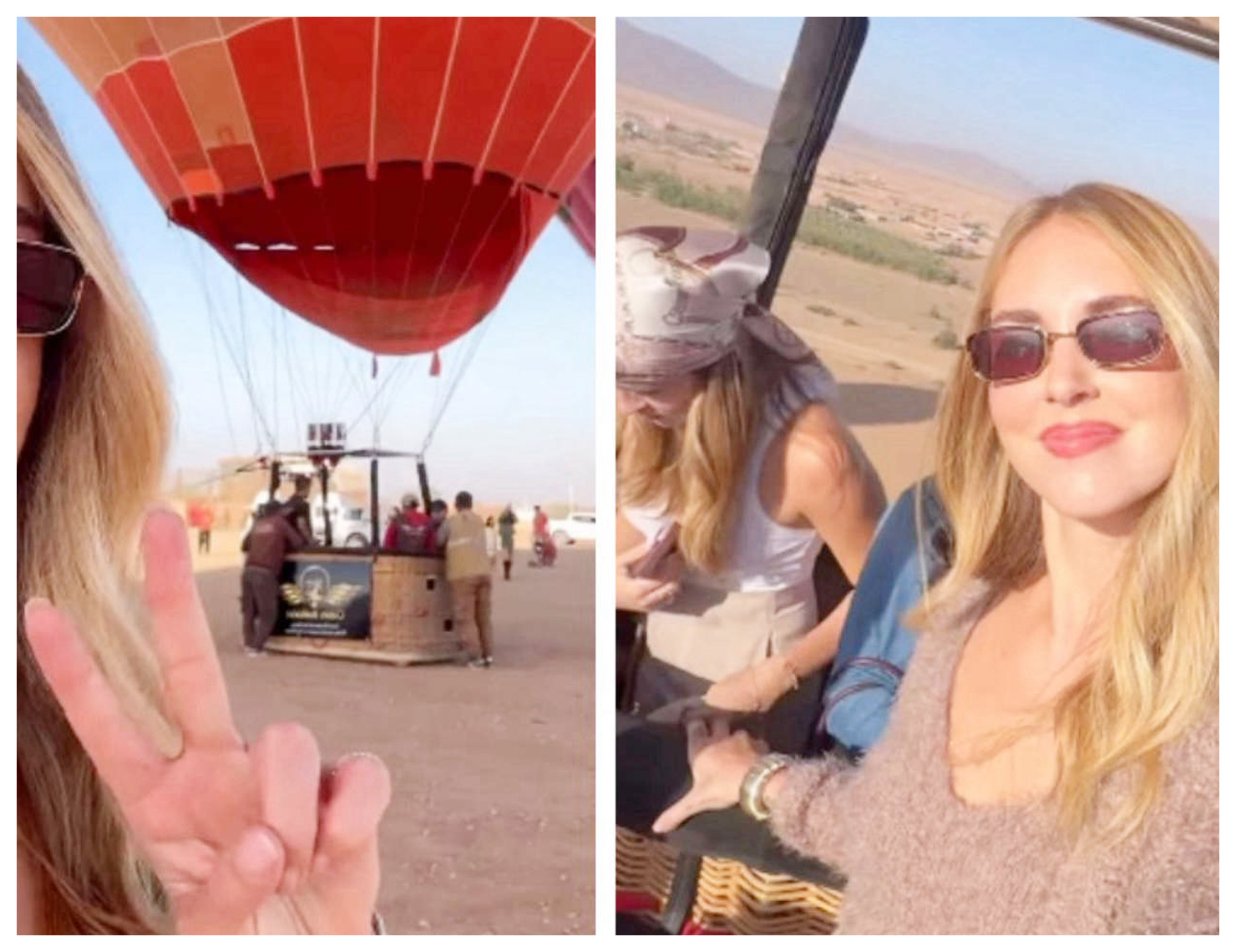 Chiara Ferragni sorprende tutti con un volo in mongolfiera tra le bellezze di Marrakesh