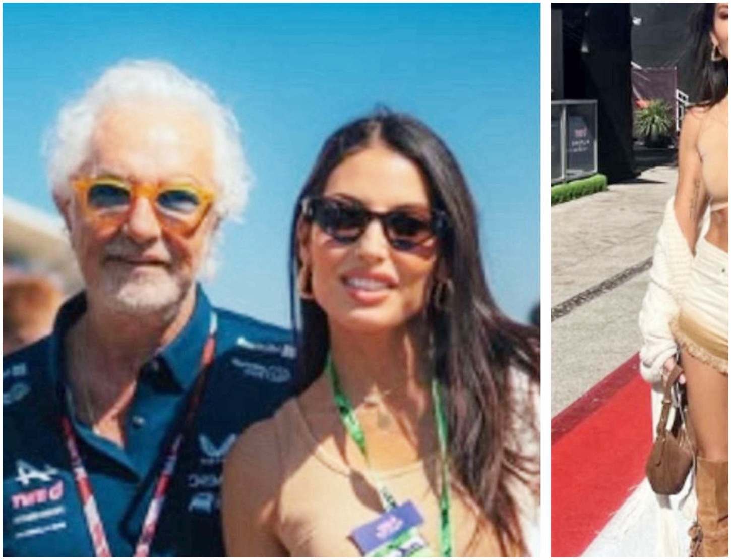 Elisabetta Gregoraci e il figlio atterrano ad Austin da New York per il GP Usa con Flavio Briatore