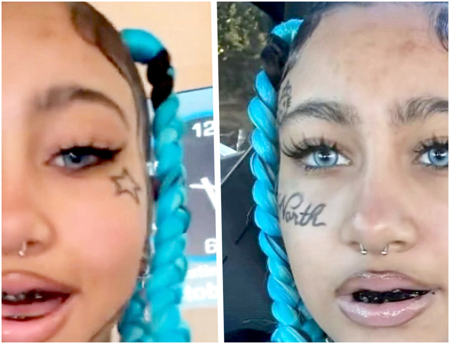 La figlia di Kim Kardashian, a soli 12 anni, sfoggia tatuaggi facciali e piercing al naso, scoppia la polemica La figlia di Kim Kardashian, a soli 12 anni, sfoggia tatuaggi facciali e piercing al naso, scoppia la polemica