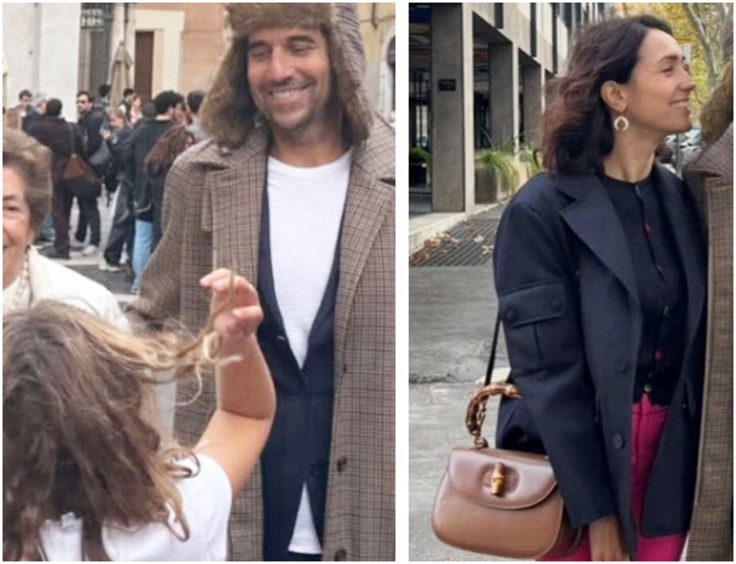 Caterina Balivo passeggia con il marito e la suocera tra le vie di Roma, sguardi e sorrisi nella Capitale