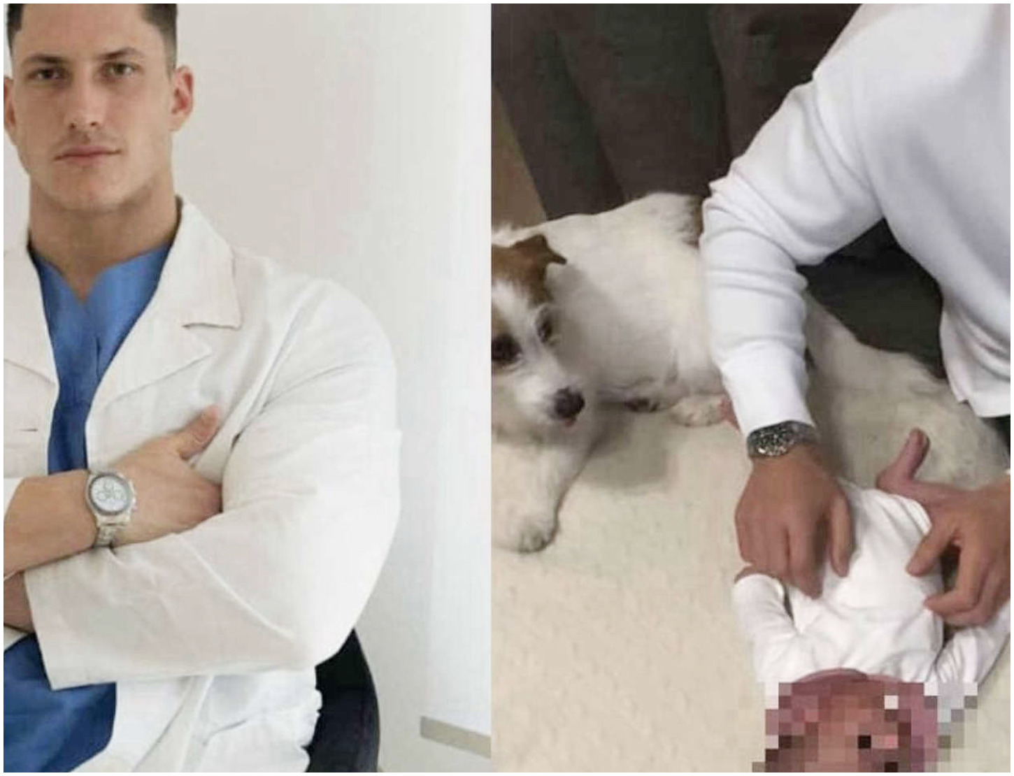 Cecilia e Ignazio portano la figlia neonata dall’osteopata, che svela un rimedio per il singhiozzo