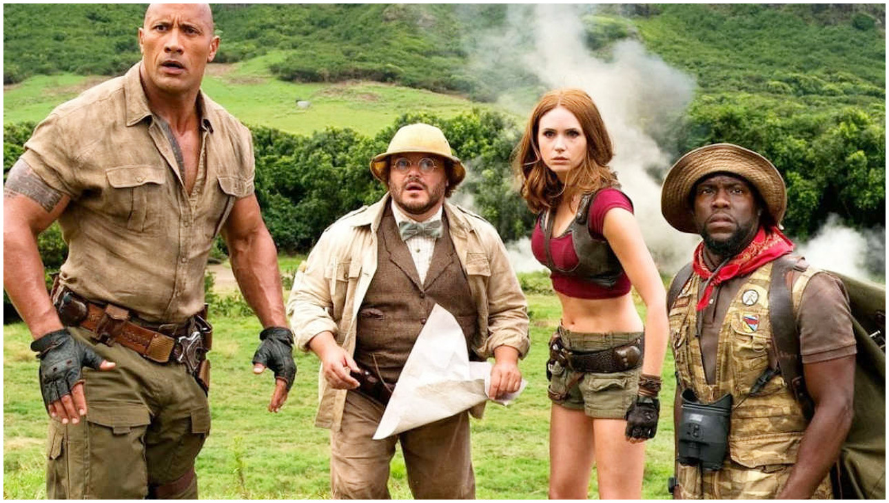 Jumanji 3: Dwayne Johnson, Jack Black, Karen Gillan e Kevin Hart tornano insieme nella prima foto