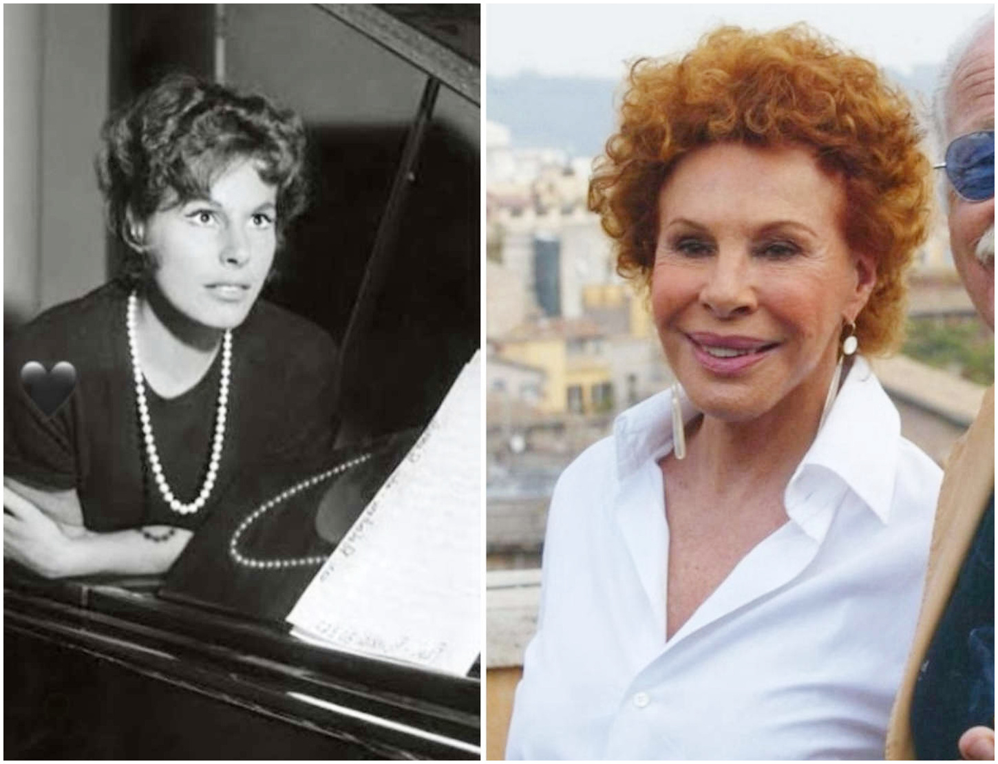 Ornella Vanoni celebrata da Gino Paoli con una foto nostalgica insieme al pianoforte e un cuore nero
