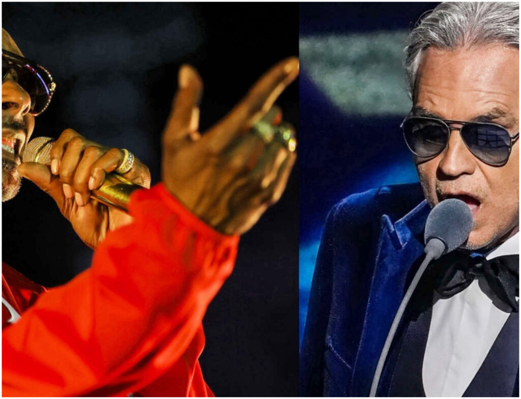 Andrea Bocelli e il figlio Matteo protagonisti con Snoop Dogg al leggendario Halftime Show di White Christmas
