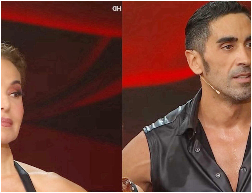 Durante Ballando, Magnini si innervosisce e chiede aiuto a D’Urso per fermarsi.