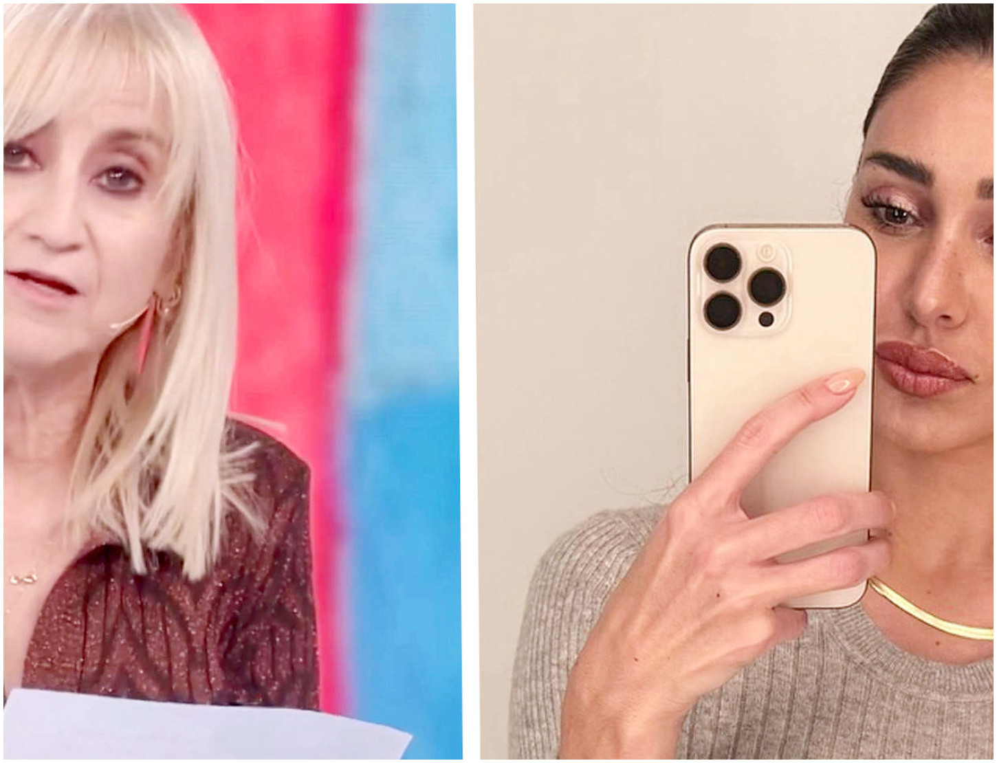 Belen Rodriguez colpita da un incidente sul palco, le parole di Luciana Littizzetto su di lei