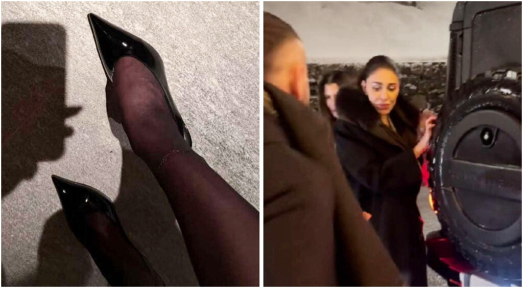 Belen Rodriguez racconta l’imprevisto a St. Moritz: «Mi ha lasciata dicendo che stava cadendo»