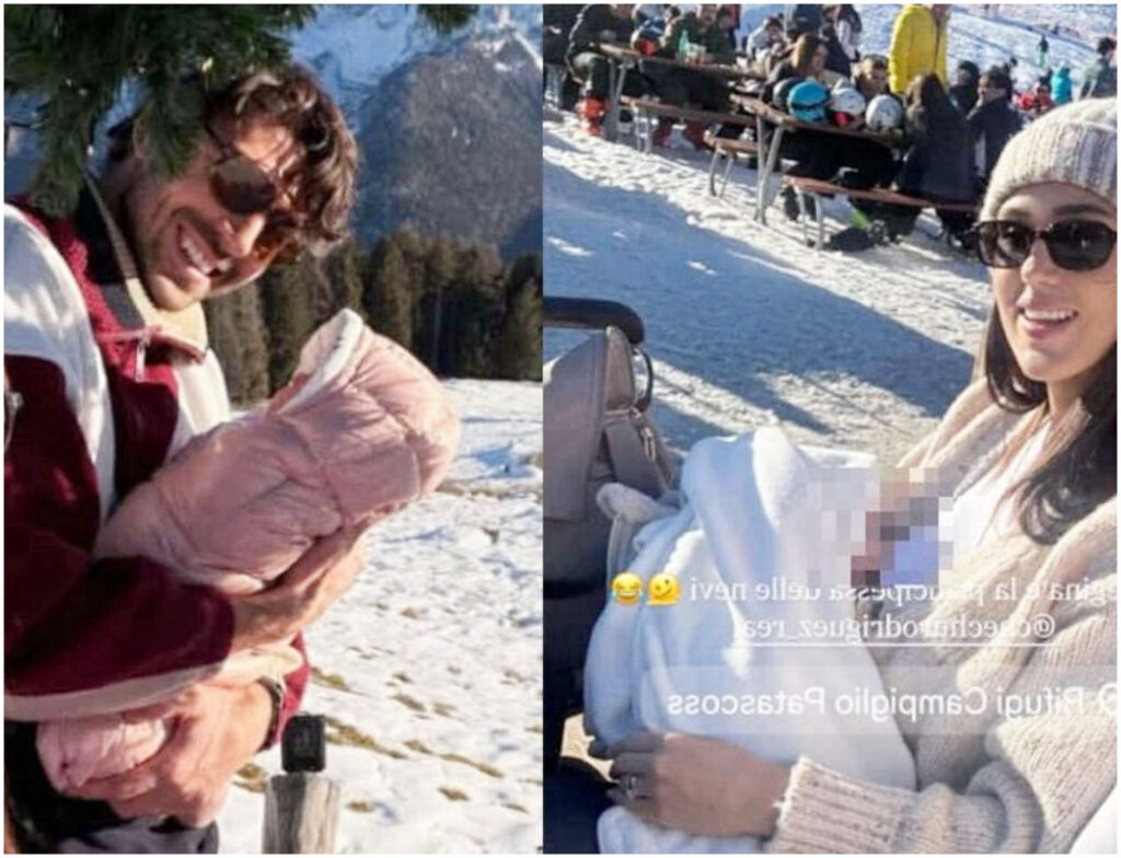 Cecilia Rodriguez allatta la figlia Clara nella suggestiva cornice di una nevicata, Ignazio cattura il momento