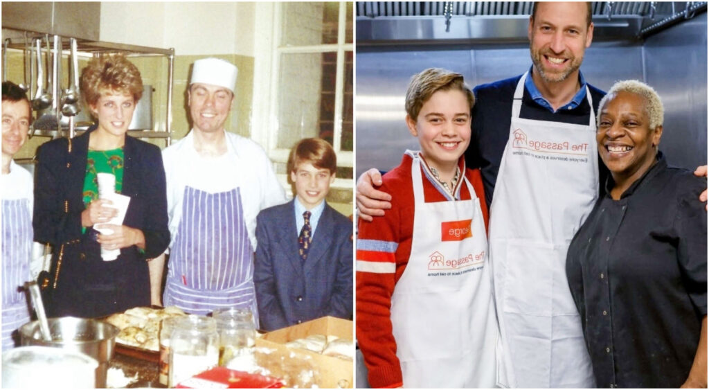 George e papà William preparano il pranzo di Natale per i senzatetto come fece Lady Diana