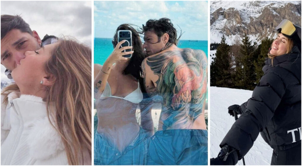Vigilia di Natale nei luoghi più esclusivi: Ferragni sulla neve, Fedez al mare con la fidanzata