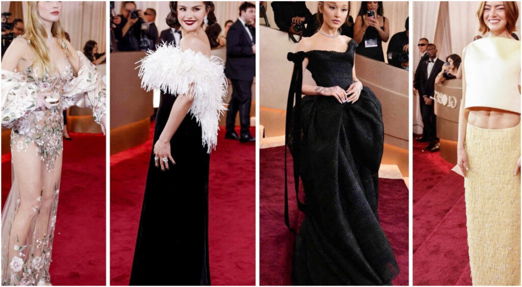 Golden Globe, i look delle star: gioia per Gomez e Grande, incertezze per Stone e Lawrence