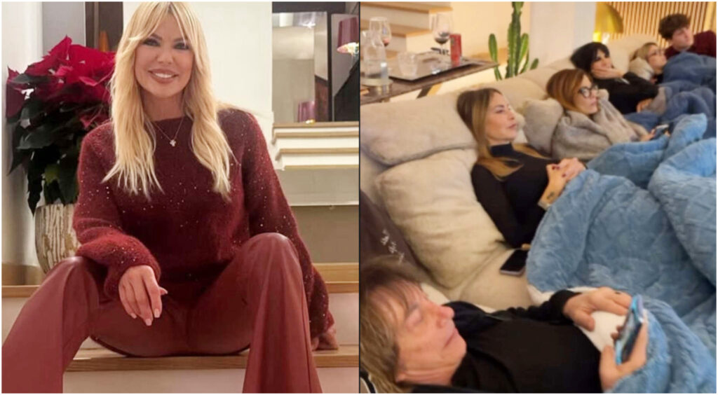 Reunion di ex concorrenti del Grande Fratello a casa di Matilde Brandi per la visione di Falsissimo