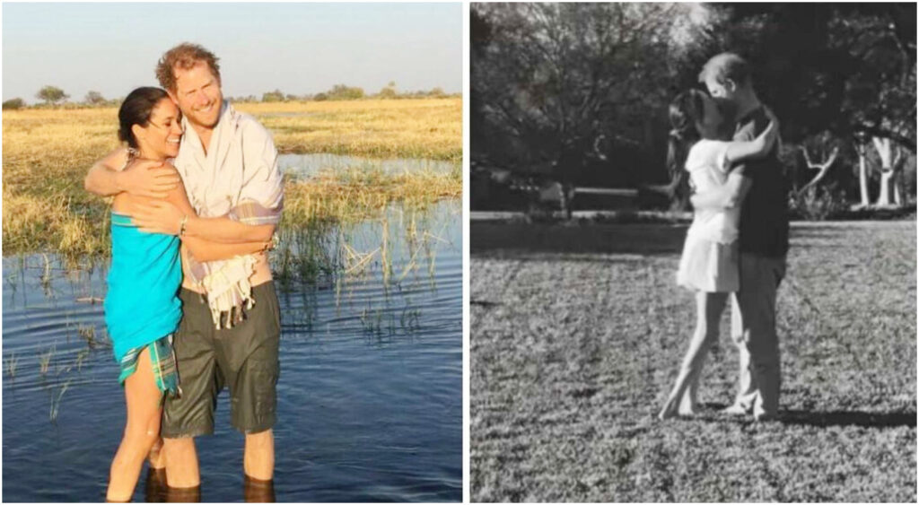 Meghan Markle e il principe Harry ballano scalzi sul prato mentre Lilibet ricorda un dolce momento