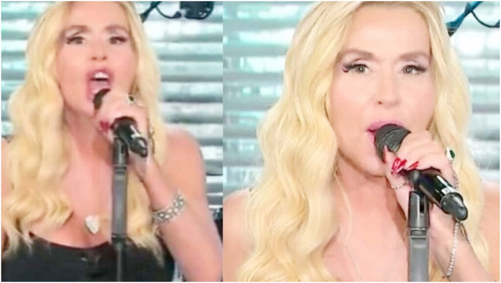 Valeria Marini interpreta La Solitudine, ma Teo Mammucari reagisce con un commento drastico