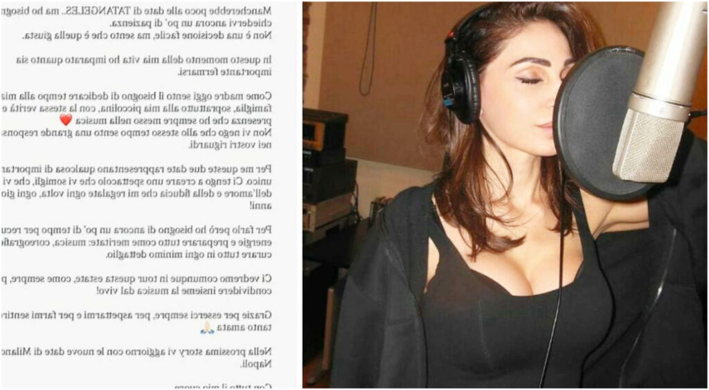 Anna Tatangelo posticipa i concerti: la cantante spiega la scelta difficile ma necessaria