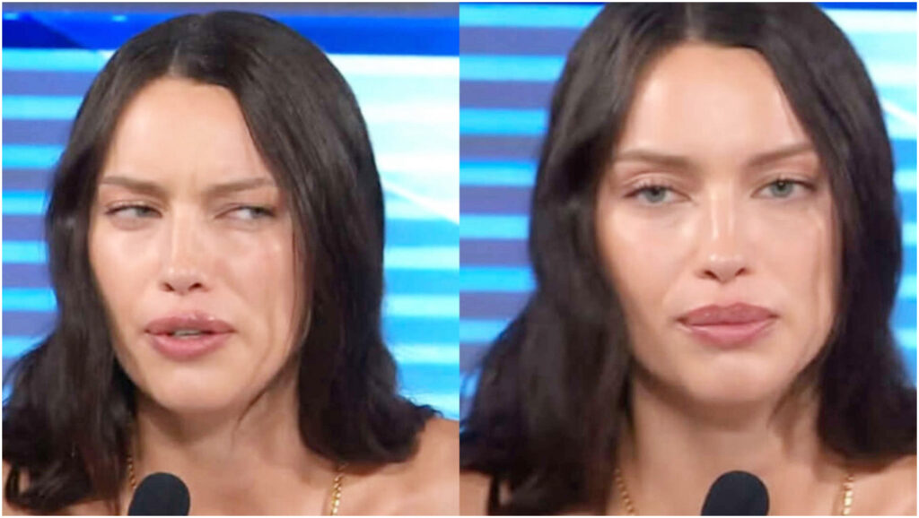 Sanremo, Irina Shayk risponde freddamente a una giornalista sulla questione della pace