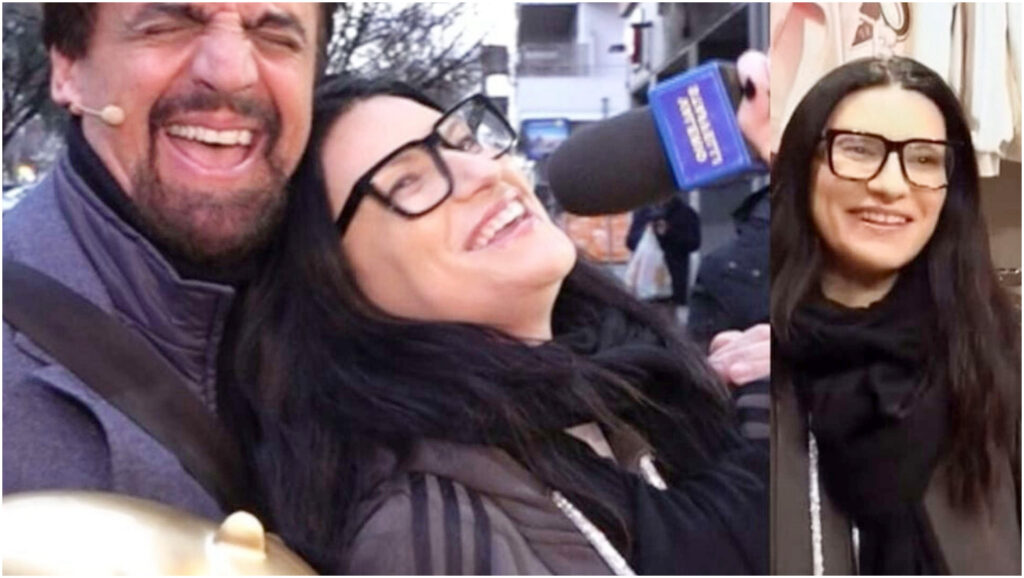 Laura riceve un tapiro durante un servizio di Striscia la notizia per il suo ultimo scandalo mediatico