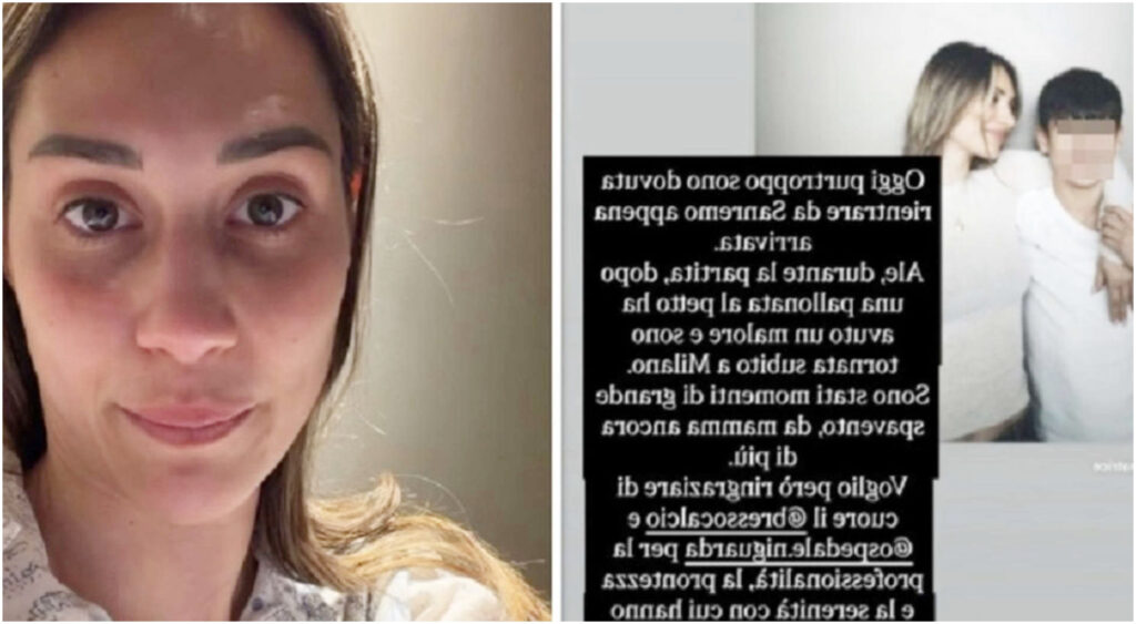 Beatrice Valli si sente male durante la partita del figlio Alessandro: la pallonata al petto e le sue condizioni attuali