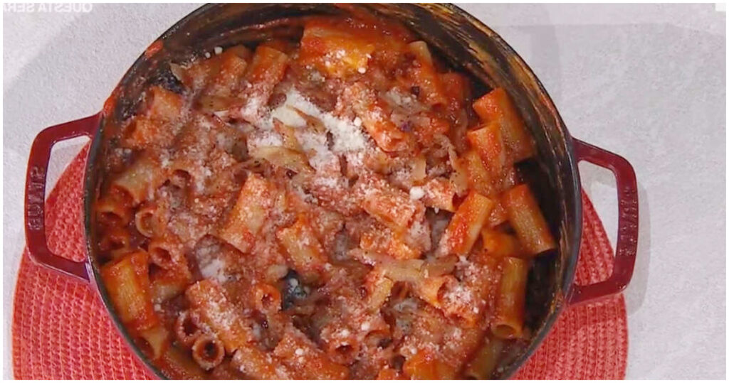 Rigatoni alla botticella: la ricetta di Barbara Agosti del 21 aprile 2026 da E’ sempre mezzogiorno per un piatto irresistibile!