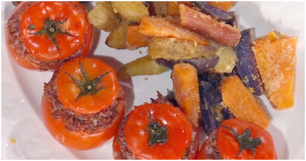 Pomodori ripieni di riso e patate con Gian Piero Fava: la ricetta estiva vista il 19 maggio 2026 a E’ sempre mezzogiorno